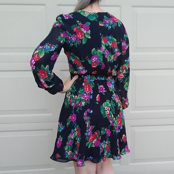 vintage LIZ CLAIBORNE floral dress S - Picture 8 of 9